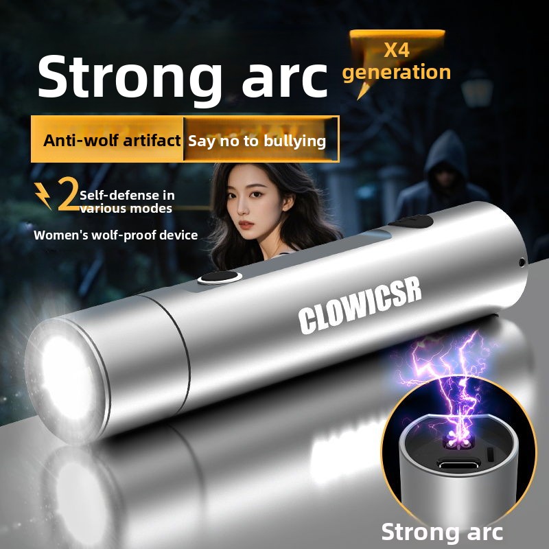 Nuova torcia elettrica multifunzione portatile ricaricabile antideflagrante laser due in uno per autodifesa all'aperto_voghion.com