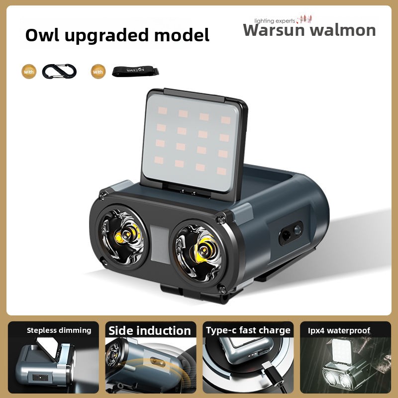 Wolsen Night Strong Headlamp Sensor Ultra Bright Special Long Battery Life Wild Fishing Hat Clip Light Multi-Function_voghion.com