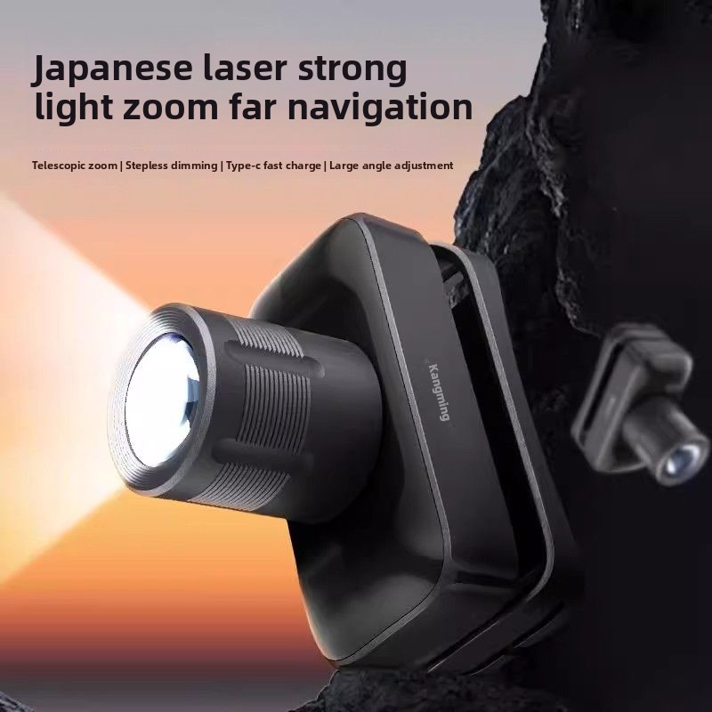 Kangming Headlamp Strong Light Ultra Bright Head-Mounted Night Fishing Special Small Outdoor Lighting Mining Lamp Zoom_voghion.com