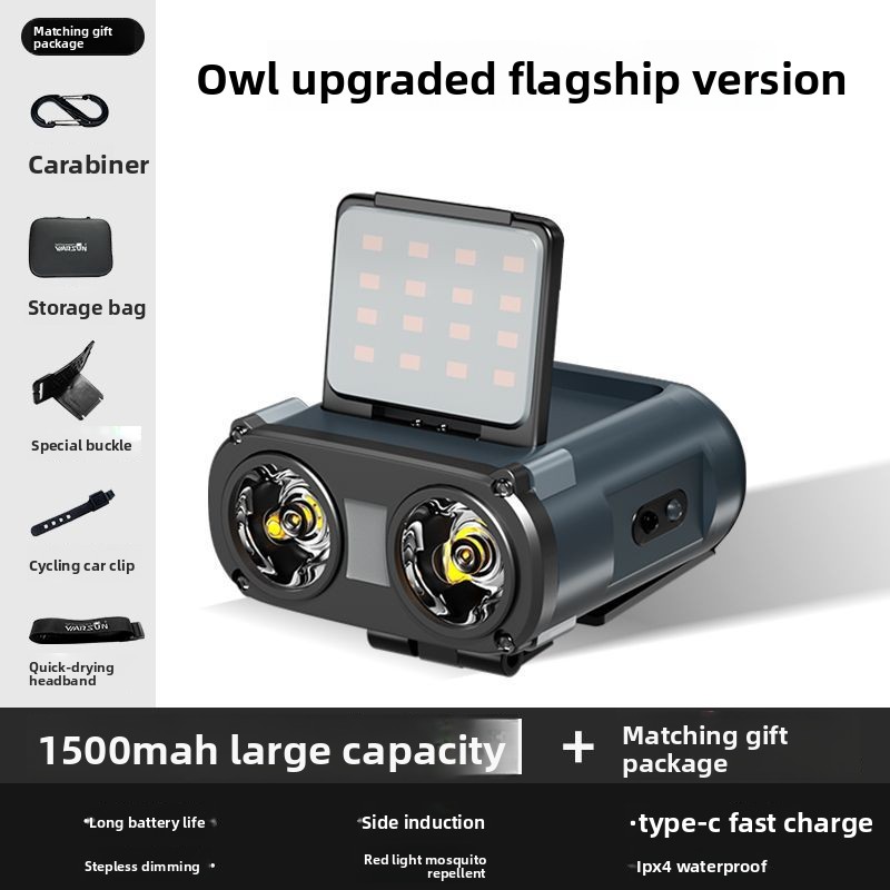 Wolsen Night Strong Headlamp Sensor Ultra Bright Special Long Battery Life Wild Fishing Hat Clip Light Multi-Function_voghion.com