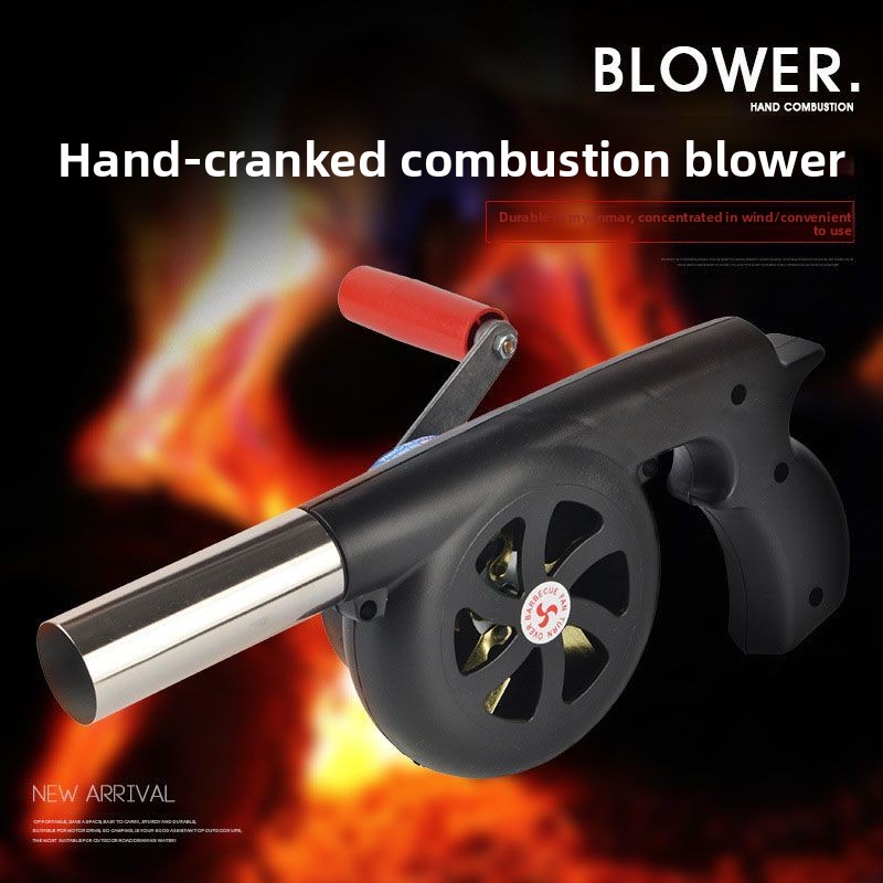 Outdoor Handkurbel Starter Handbuch BBQ Camping Feuer Werkzeug Tragbares Gebläse_voghion.com