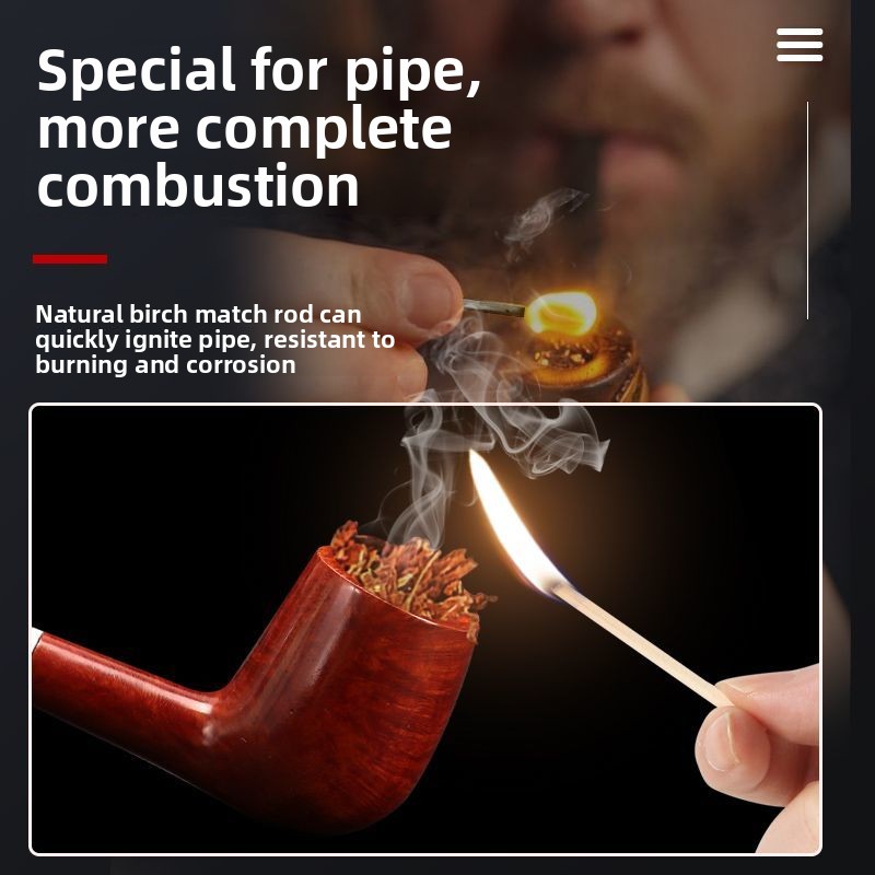 Minimalist White Birch Wood Match Long Stick Girls Ins Style Emergency Fire Tool Special For Smoking Pipe Portable_voghion.com