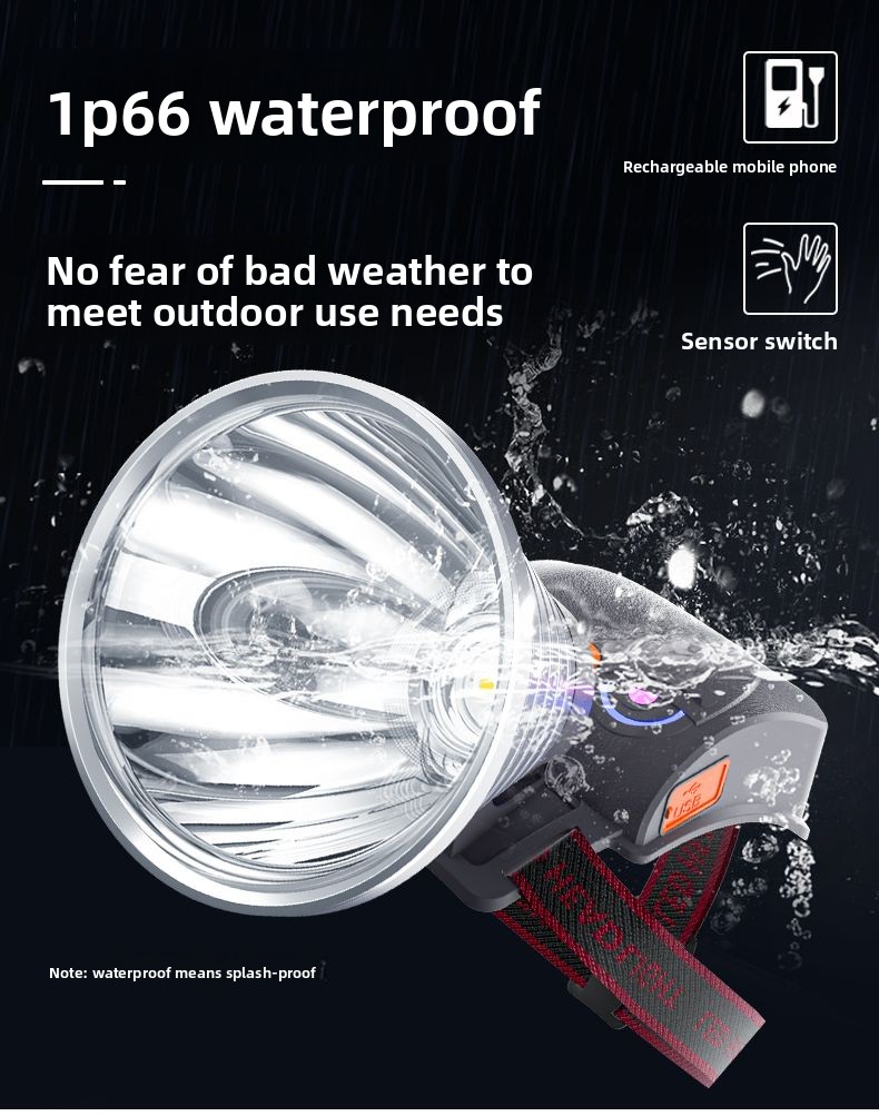 LED Headlamp Strong Long-Range Flashlight Rechargeableing Outdoor Multi-Function Head-Mounted Sensor Night Fishing_voghion.com