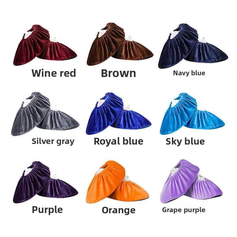 Fleece Shoe Covers Home Use, Reusable Cloth, Children's Foot Covers, Indoor Wear-Resistant, Thickened, Non-Slip,_voghion.com