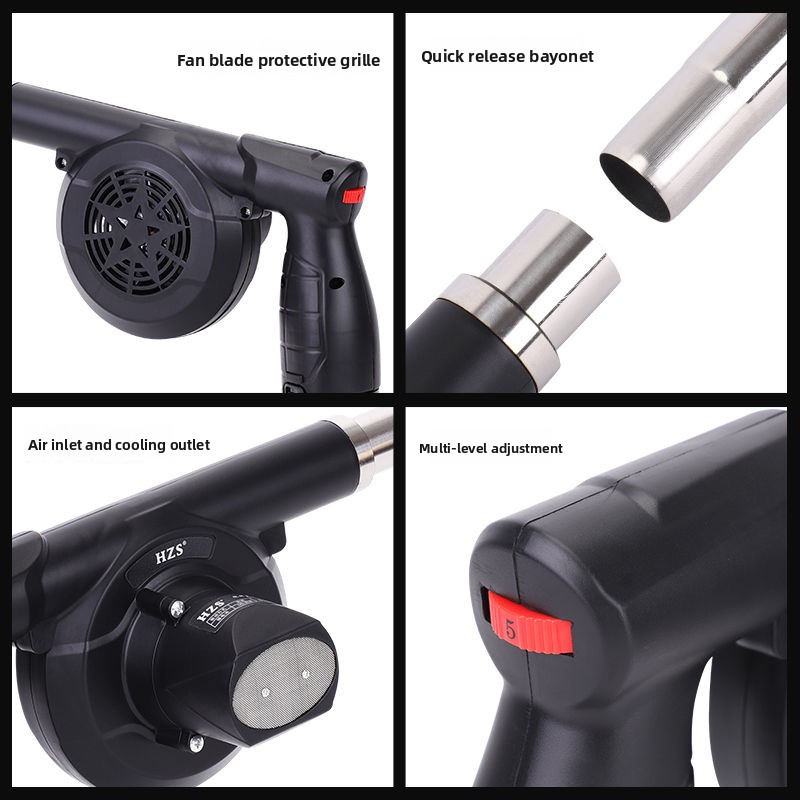 Outdoor BBQ Hochleistungs-wiederaufladbarer kabelloser Lithium-Akku-Luftgebläse Auto Kleiner Haushalts-Feuerstarter_voghion.com