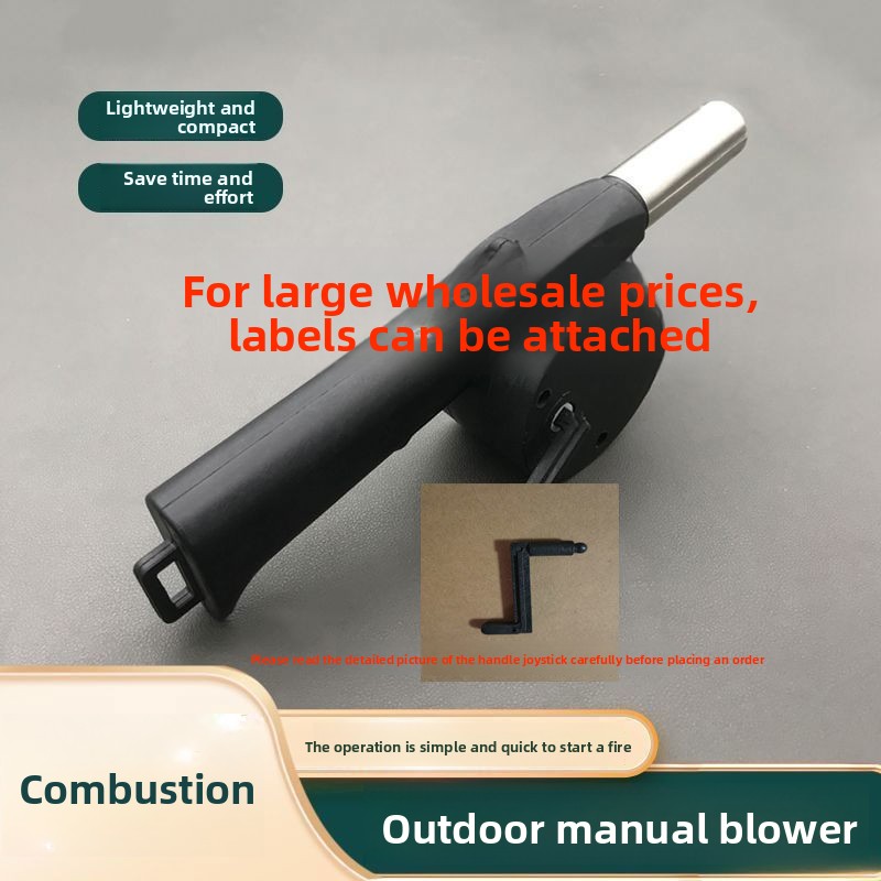 Outdoor BBQ Fire Starter Camping Tool Portable Blower Hand Crank_voghion.com