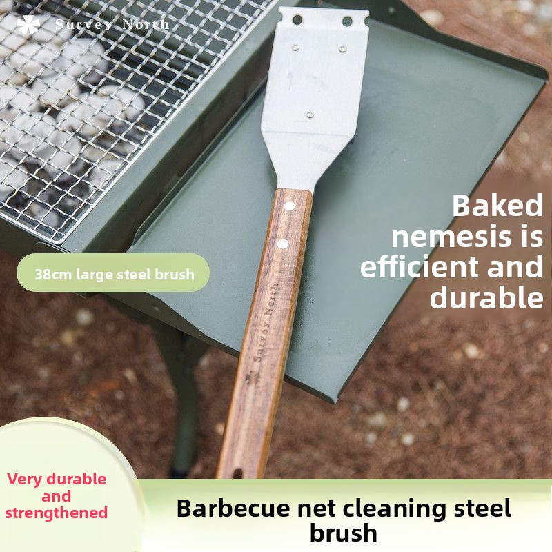 Outdoor Household Stainless Iron For Grill Net Cleaning BBQ Stove Steel Wire Brush_voghion.com
