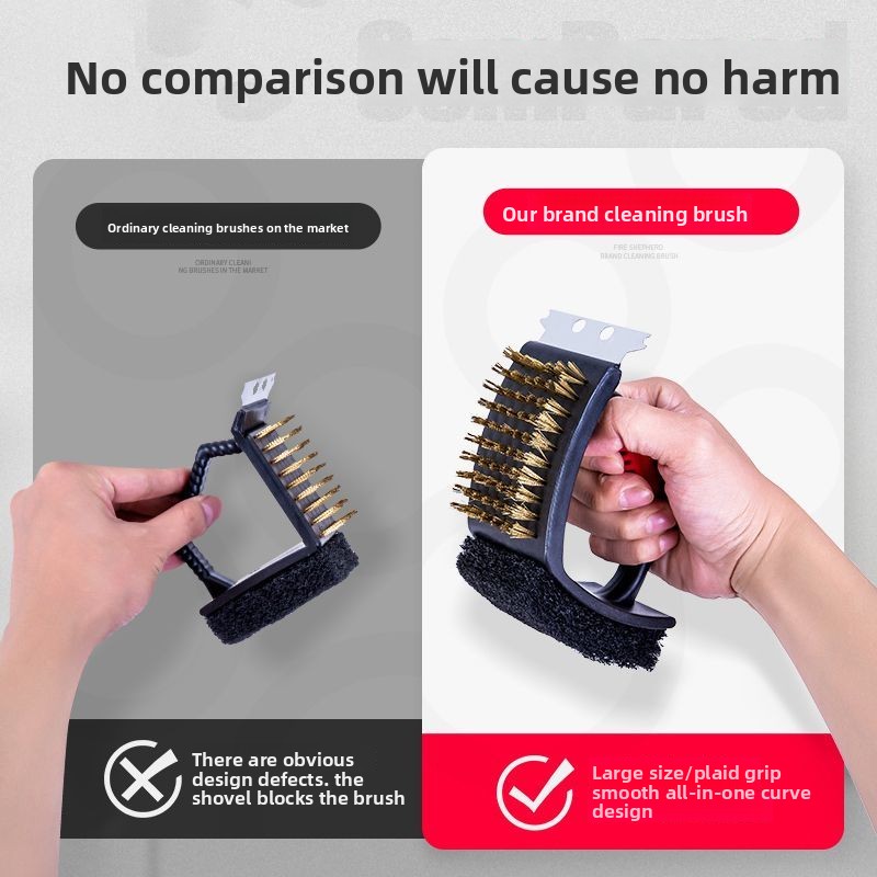 KSO Cleaning Stainless Steel Large Copper Wire Mesh BBQ Grill Tool Brush_voghion.com