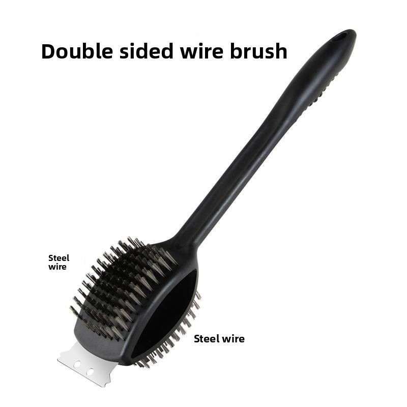 Household BBQ Grill Special Soft Bristle Cleaning Long Handle Multi-Functional Steel Wire Brush_voghion.com