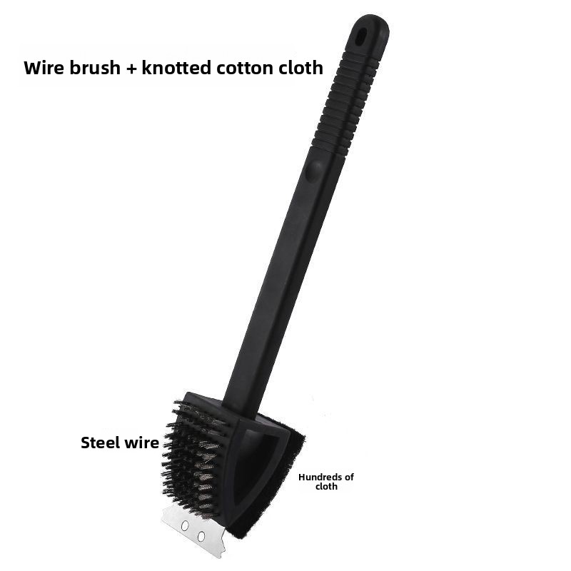 Household BBQ Grill Special Soft Bristle Cleaning Long Handle Multi-Functional Steel Wire Brush_voghion.com
