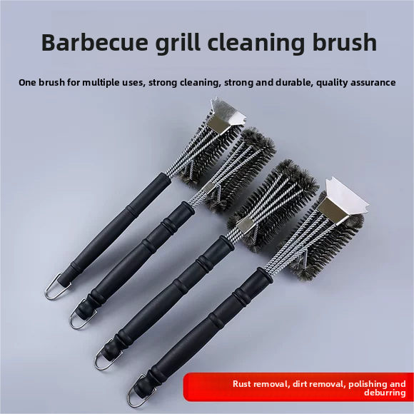 Household Stainless Steel Kitchen Grill Cleaning Special Barbecue Wire Brush_voghion.com