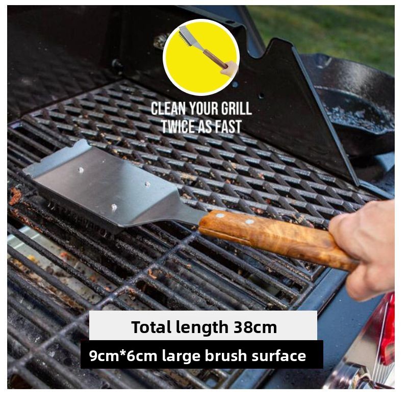Cepillo de alambre de acero inoxidable para barbacoa, para uso doméstico y exterior, ideal para limpiar parrillas y estufas._voghion.com