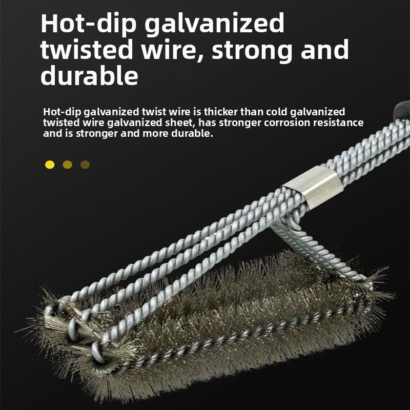 Iron Wire For Washing Rack Barbecue Grill Long Handle Steel Brush Special Cleaning Tool_voghion.com