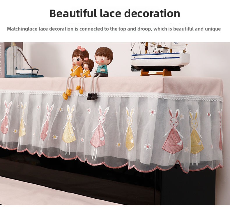 Little Rabbit Dust Half Lace Cloth Piano Stool Full Cover Nordic Simple Modern Children_voghion.com