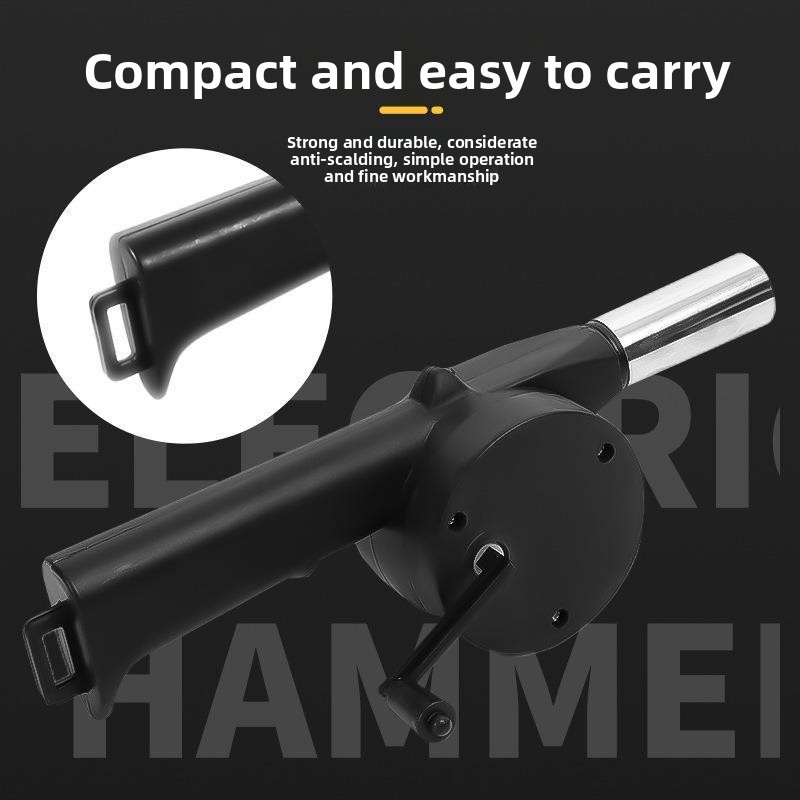 Barbecue Lithium Battery Outdoor Blower Manual Electric Wireless Small Charcoal Fire Starter Hand Crank_voghion.com