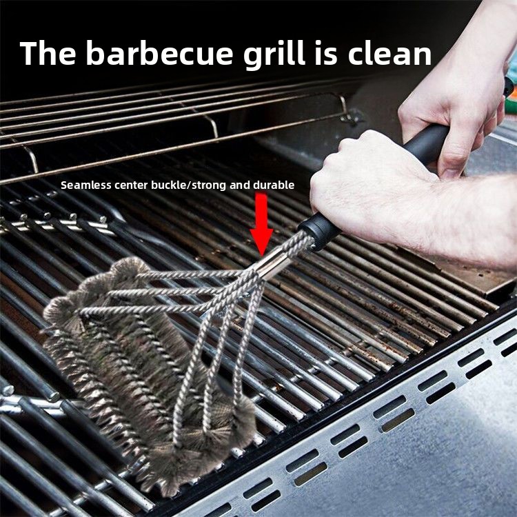 Household Stainless Steel Kitchen Grill Cleaning Special Barbecue Wire Brush_voghion.com