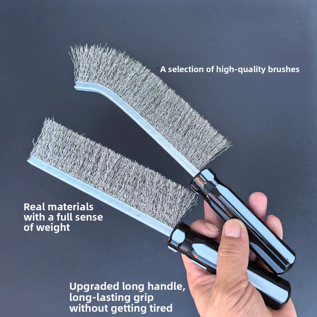 Stainless Steel Wire Multi-Functional Long Handle Knife Rust Removal Polishing BBQ Grill Cleaning Brush_voghion.com