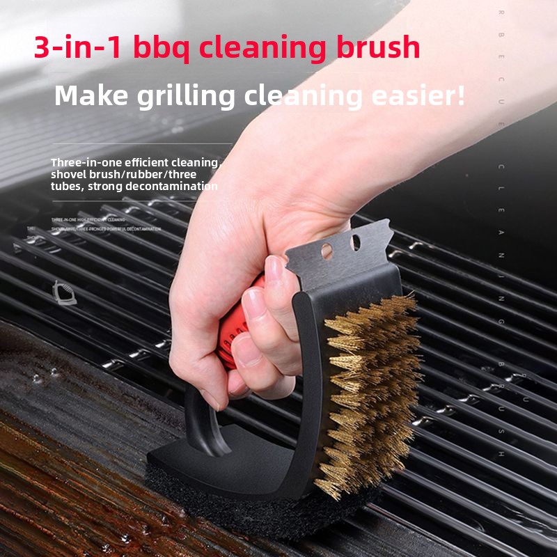 KSO Cleaning Stainless Steel Large Copper Wire Mesh BBQ Grill Tool Brush_voghion.com