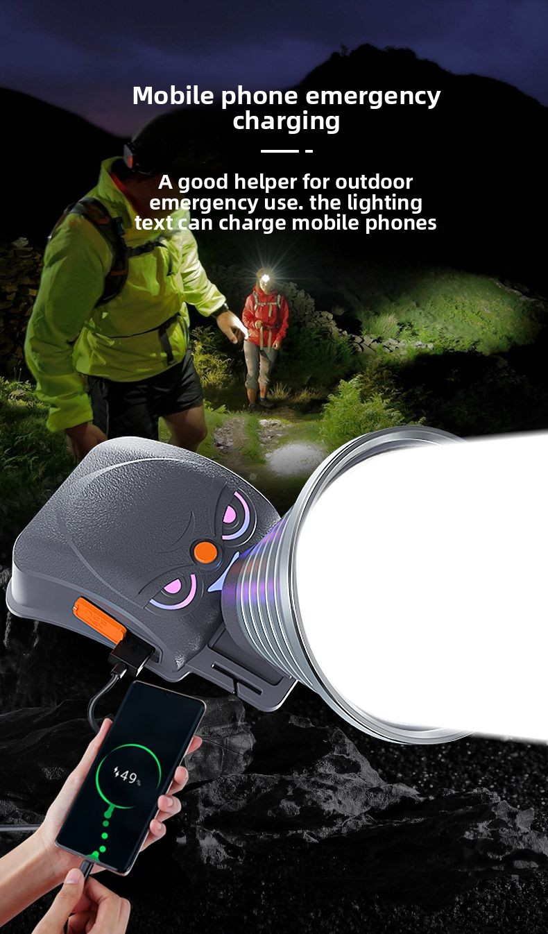 LED Headlamp Strong Long-Range Flashlight Rechargeableing Outdoor Multi-Function Head-Mounted Sensor Night Fishing_voghion.com