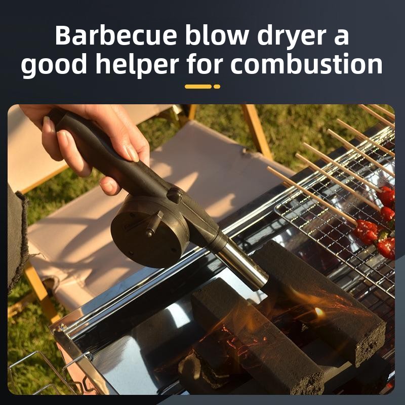 Barbecue Lithium Battery Outdoor Blower Manual Electric Wireless Small Charcoal Fire Starter Hand Crank_voghion.com
