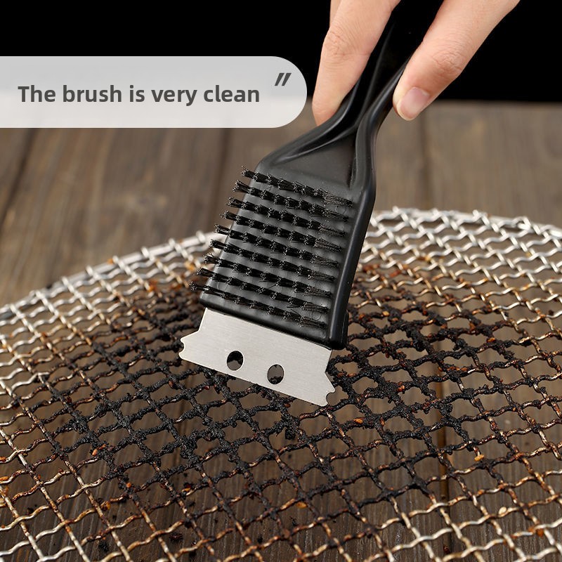 FaSoLa Special Tool For Grills Rack Cleaning Steel BBQ Mesh Long Handle Shovel Brush_voghion.com