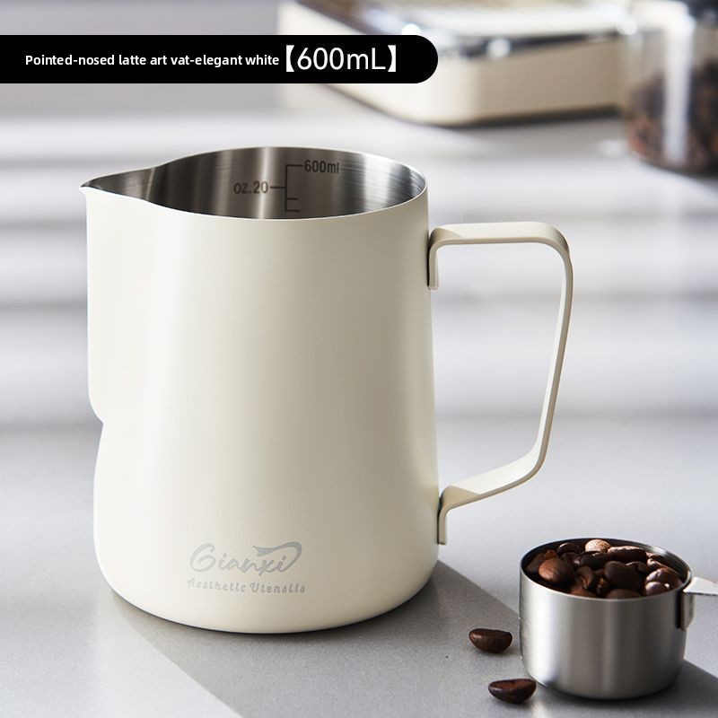 Coffee Spout Cup Latte Art Tool Stainless Steel Professional Utensil With Scale Milk Frothing Pitcher_voghion.com
