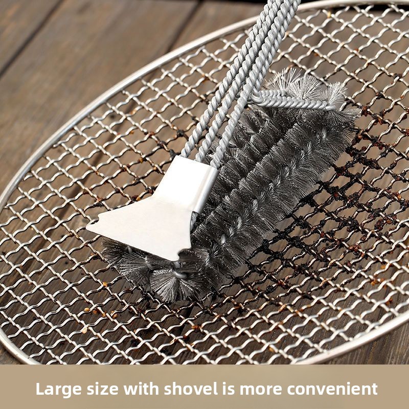 FaSoLa Special Tool For Grills Rack Cleaning Steel BBQ Mesh Long Handle Shovel Brush_voghion.com