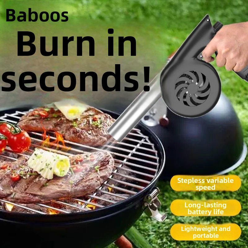 Barbecue Lithium Battery Powerful Air Blower High Power Outdoor Handheld Picnic Household Firewood Charcoal Fire Starter_voghion.com