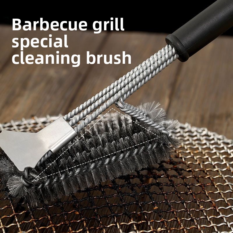FaSoLa Special Tool For Grills Rack Cleaning Steel BBQ Mesh Long Handle Shovel Brush_voghion.com