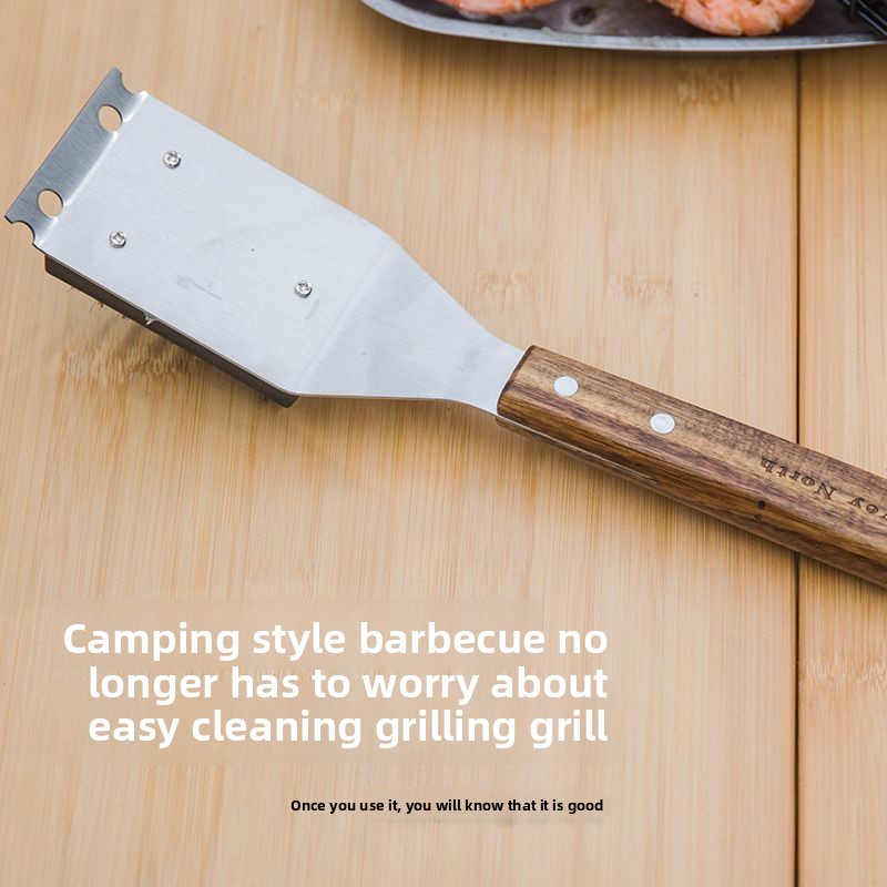 Cepillo de alambre de acero inoxidable para barbacoa, para uso doméstico y exterior, ideal para limpiar parrillas y estufas._voghion.com