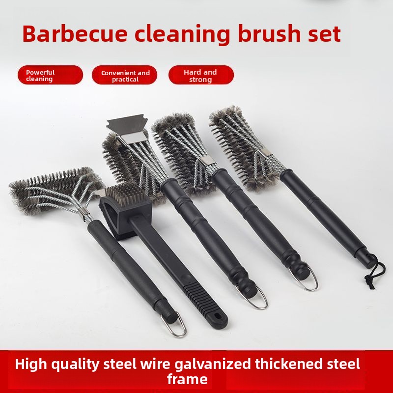 Household Stainless Steel Kitchen Grill Cleaning Special Barbecue Wire Brush_voghion.com