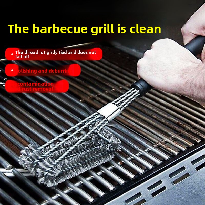 Iron Wire For Washing Rack Barbecue Grill Long Handle Steel Brush Special Cleaning Tool_voghion.com