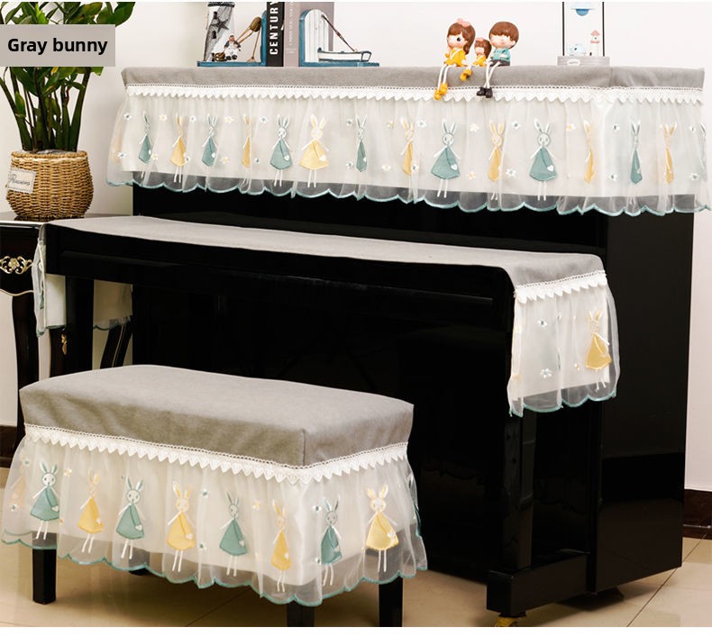 Little Rabbit Dust Half Lace Cloth Piano Stool Full Cover Nordic Simple Modern Children_voghion.com