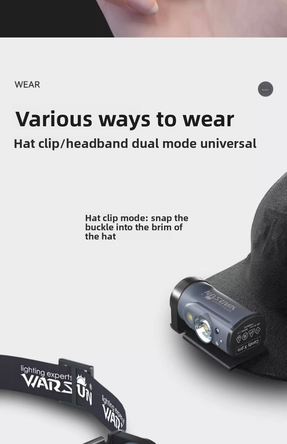 Wolson Head-mounted Strong Light Headlamp Ultra-light Portable Induction Cap Lamp Rechargeable Long Endurance Waterproof_voghion.com