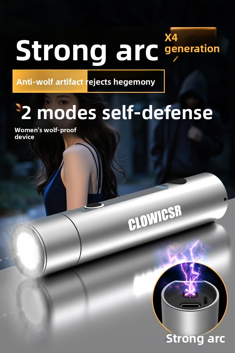 Nuova torcia elettrica multifunzione portatile ricaricabile antideflagrante laser due in uno per autodifesa all'aperto_voghion.com