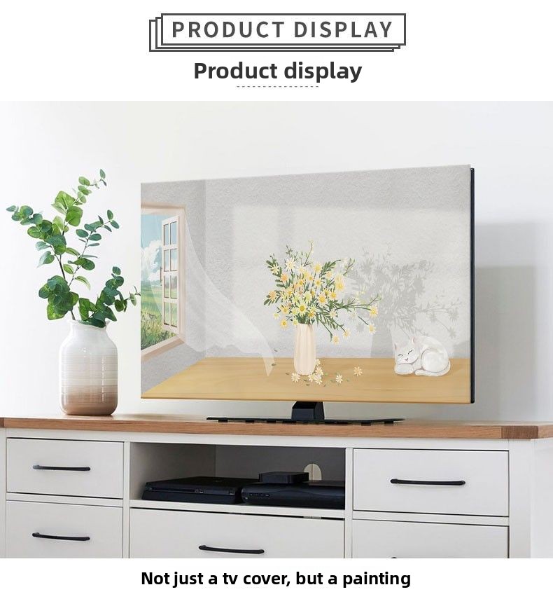 2024 New Modern Nordic High-End Simple TV Dust 65inch 75inch Cover Cloth_voghion.com