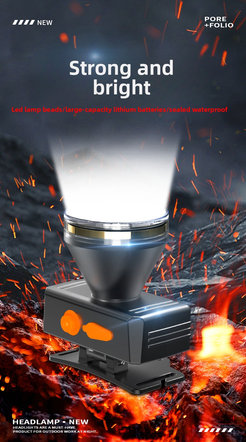 Headlamp Strong Li Ultra Bri Battery Life Long Range Outdoor Head-Mounted Mining Lamp Fishing Rechargeable_voghion.com