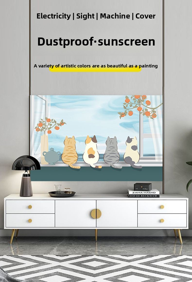 TV Dust Cover Set 55inch 65inch 75inch Light Luxury Nordic Wall-Mounted Simple Modern 2022 New Model_voghion.com
