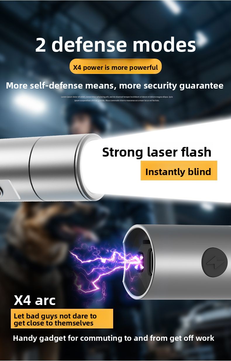 Nuova torcia elettrica multifunzione portatile ricaricabile antideflagrante laser due in uno per autodifesa all'aperto_voghion.com