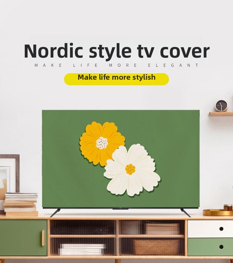 2024 New Modern Nordic High-End Simple TV Dust 65inch 75inch Cover Cloth_voghion.com