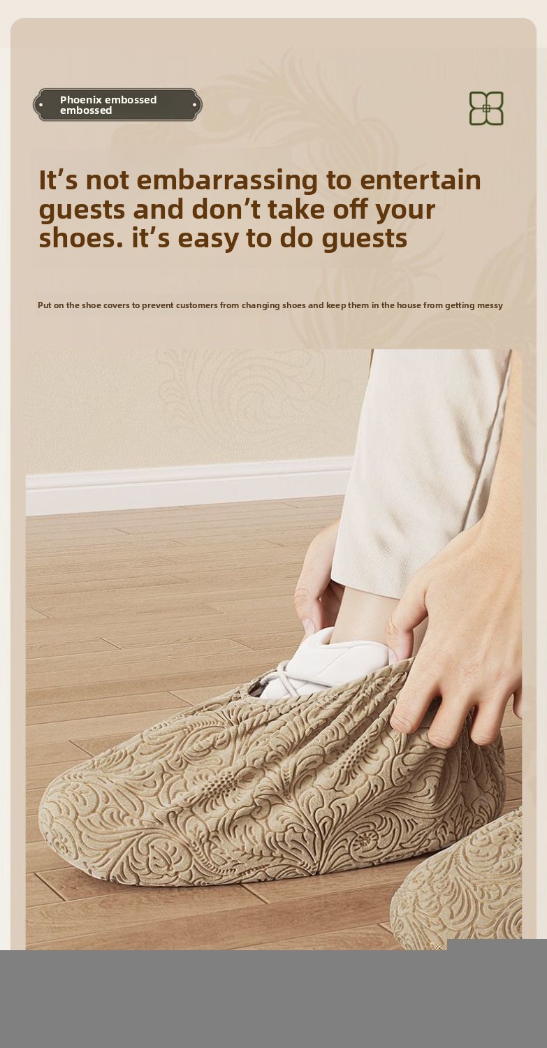 Disposable Shoe Covers Non-Woven Fabric Indoor Household Guest Slip-On Ultra Thick Waterproof Non-Slip Wear-Resistant_voghion.com