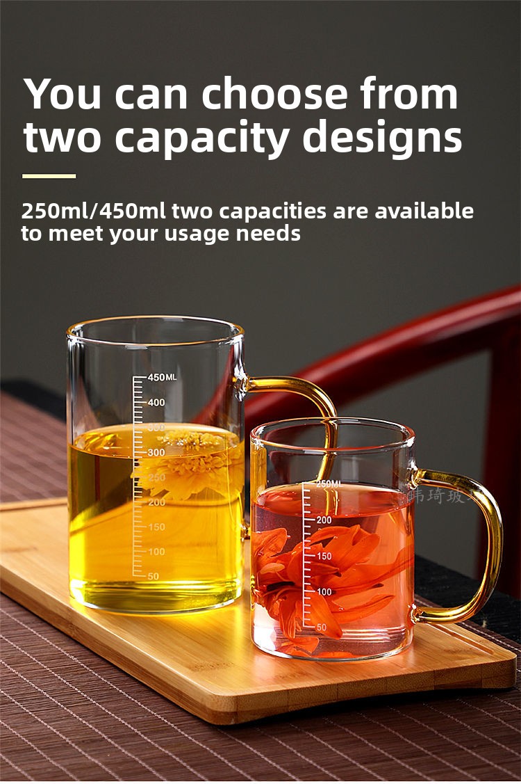 Glass With Scale, Water Breakfast Household Heat-Resistant Microwave Milk Tea Cup, Juice Cup_voghion.com