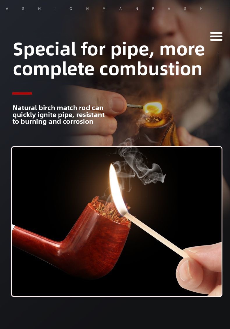 Minimalist White Birch Wood Match Long Stick Girls Ins Style Emergency Fire Tool Special For Smoking Pipe Portable_voghion.com