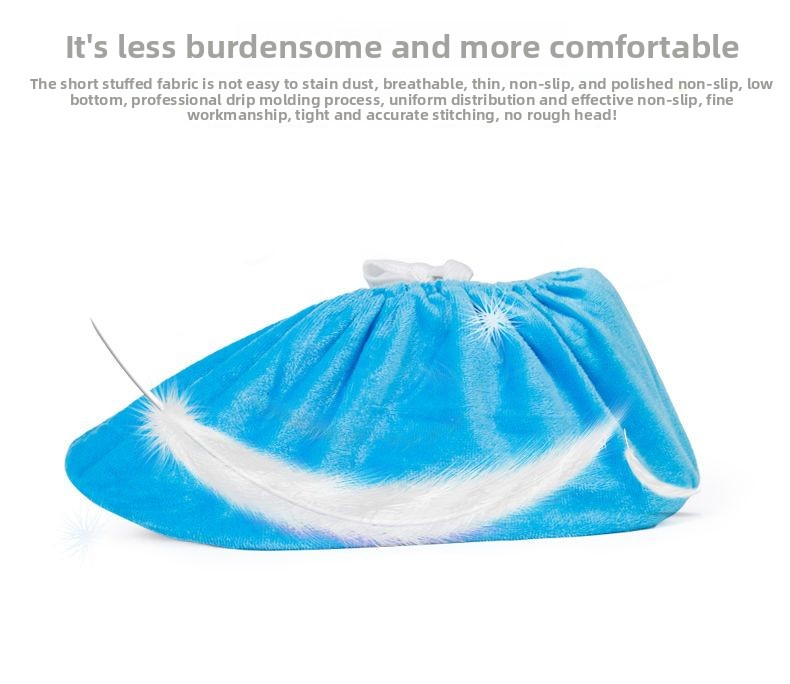 Fleece Shoe Covers Home Use, Reusable Cloth, Children's Foot Covers, Indoor Wear-Resistant, Thickened, Non-Slip,_voghion.com