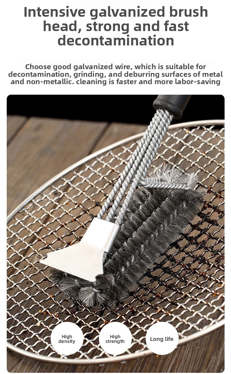 FaSoLa Special Tool For Grills Rack Cleaning Steel BBQ Mesh Long Handle Shovel Brush_voghion.com