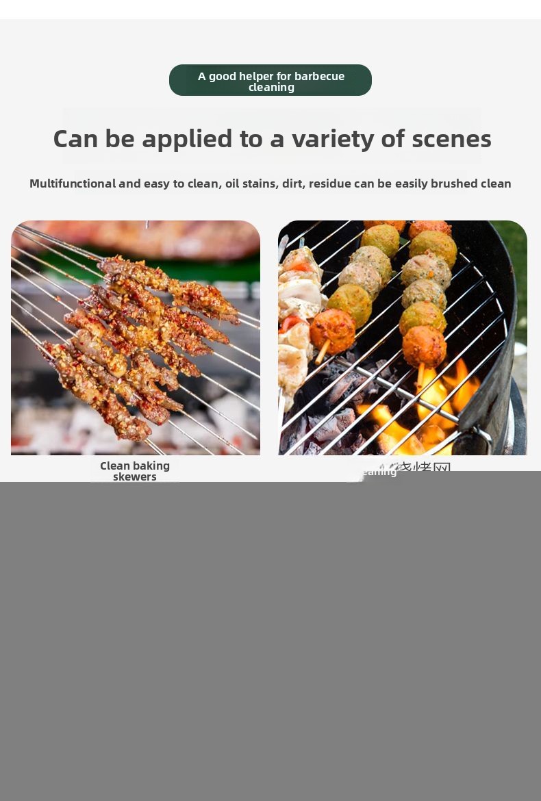 Outdoor Tool 3-in-1 Stainless Steel Copper Wire Compact For Cleaning BBQ Grill Oven Brush_voghion.com