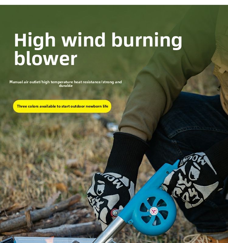 Hand Crank Fan Blower Handheld Small Charcoal Fire Starter For Camping And Outdoor Activities_voghion.com