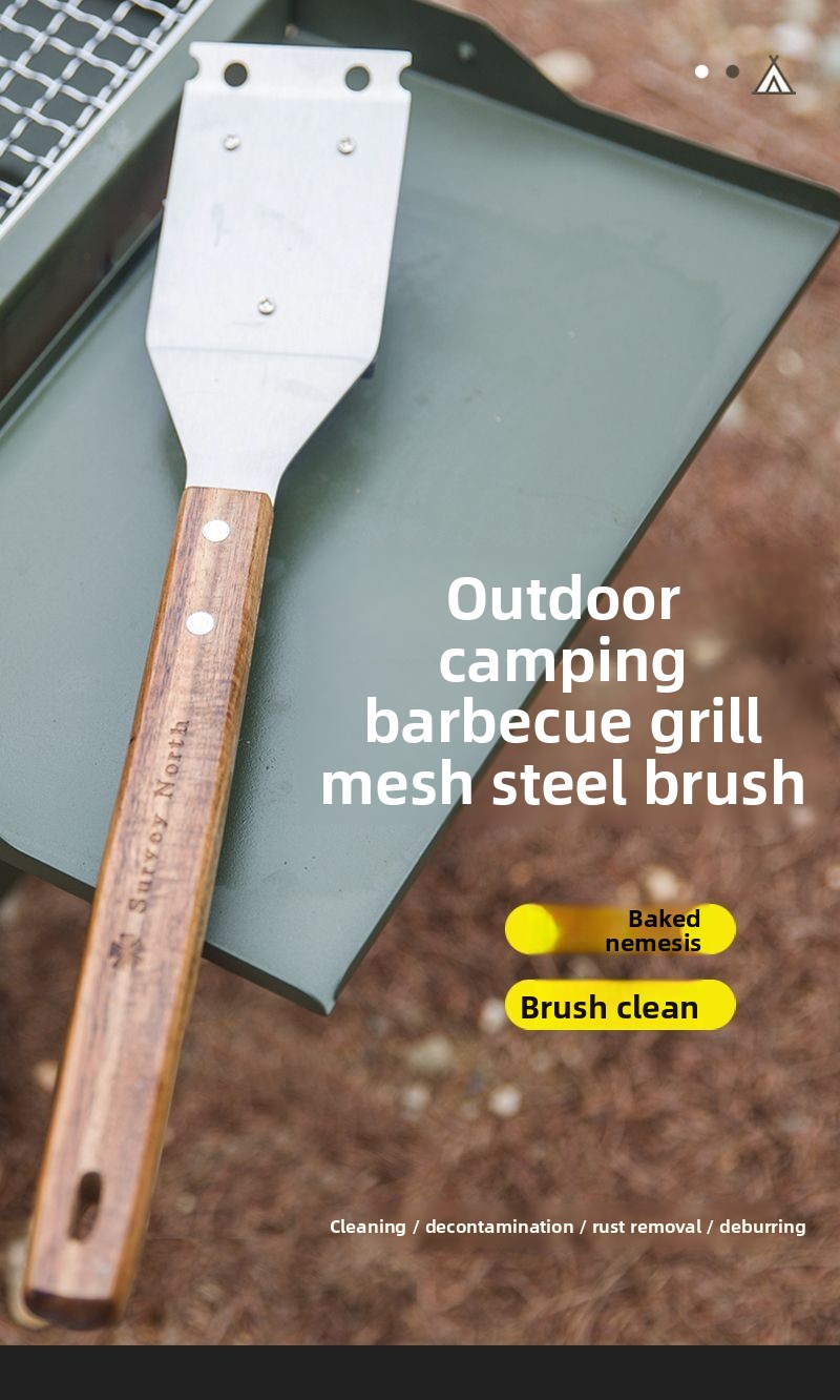 Outdoor Household Stainless Iron For Grill Net Cleaning BBQ Stove Steel Wire Brush_voghion.com