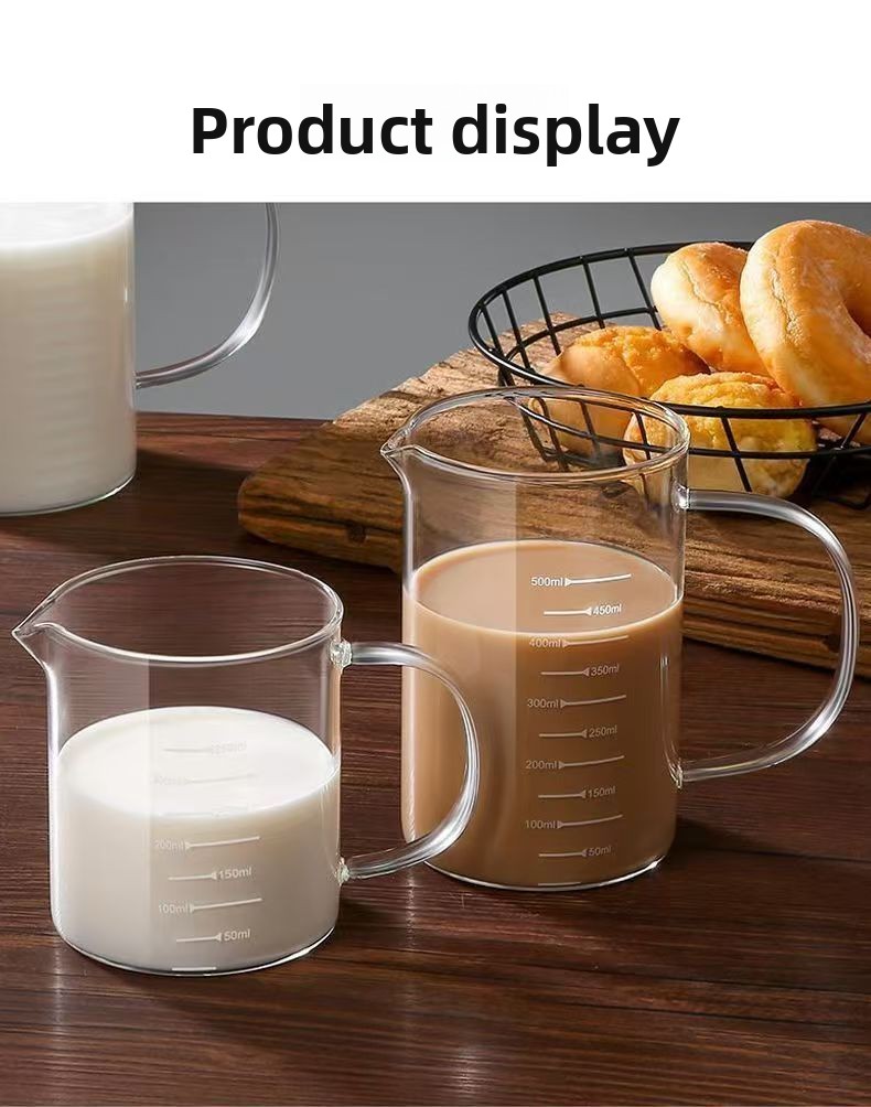 Glass Scale, Microwave Safe, Household Kitchen Baking Measuring Cup With Lid Handle, Thickened And Heat Resistant_voghion.com