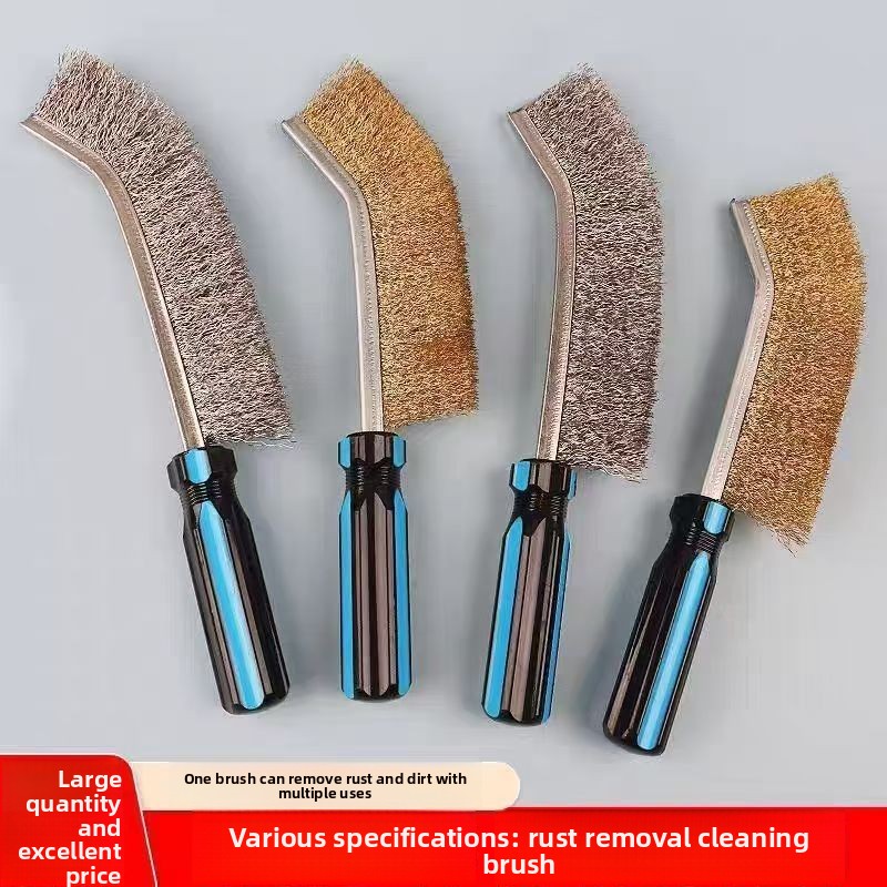 Stainless Steel Wire Multi-Functional Long Handle Knife Rust Removal Polishing BBQ Grill Cleaning Brush_voghion.com